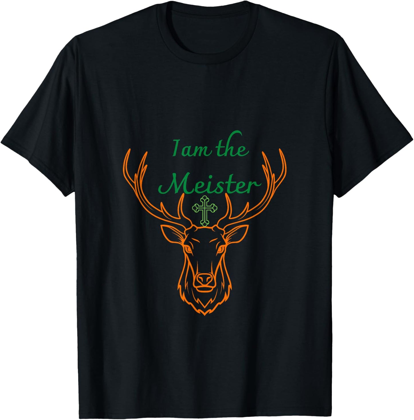 Jaegermeister Meister Deer Family Dad Mum Cheeky Funny T-Shirt - T-Shirt | Black
