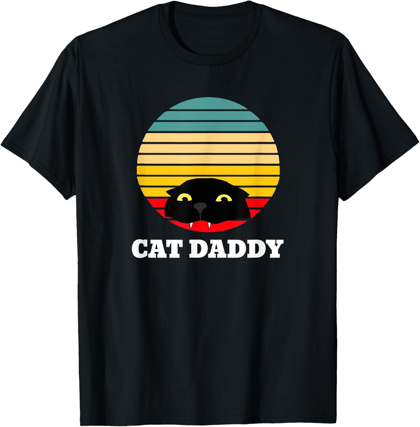 Cat Daddy Funny Cute Dad Father Women Kids T-Shirt - T-Shirt | Black