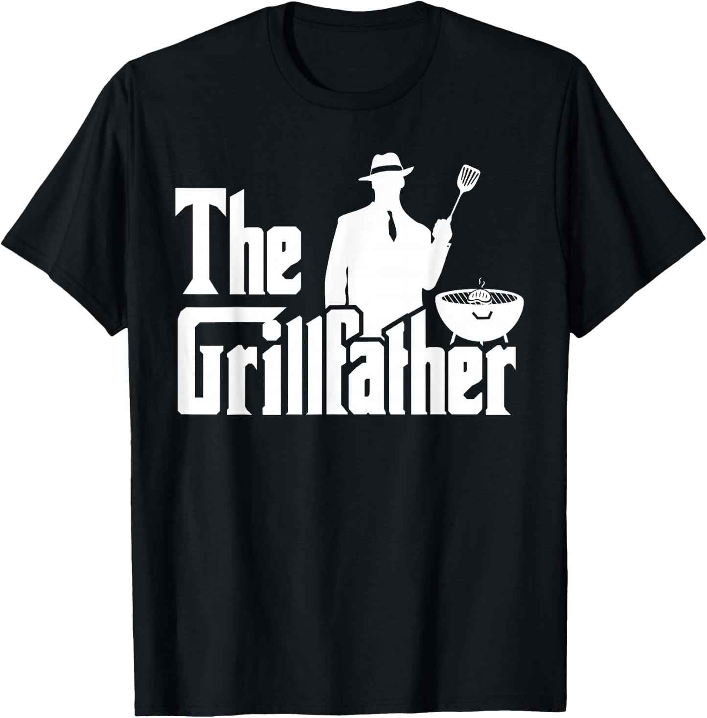 The Grillfather Funny BBQ Design for Dads T-Shirt - T-Shirt | Black