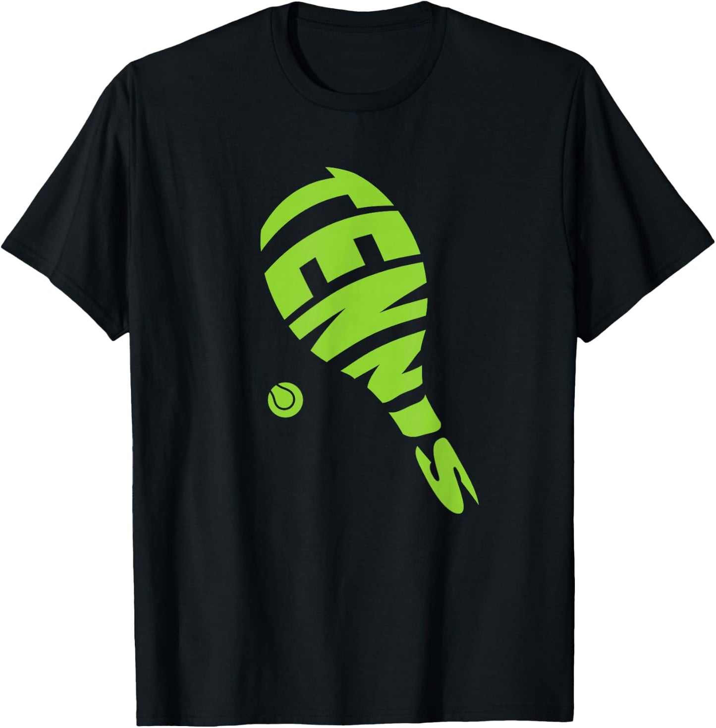 Tennis Racket and Tennis Ball | Tennis Graphic T-Shirt - T-Shirt | Black