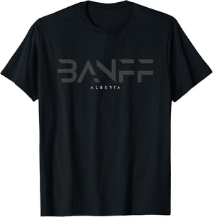 Banff Alberta Tonal Type T-Shirt - T-Shirt | Black