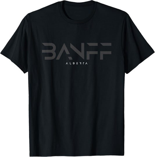 Banff Alberta Tonal Type T-Shirt - T-Shirt | Black