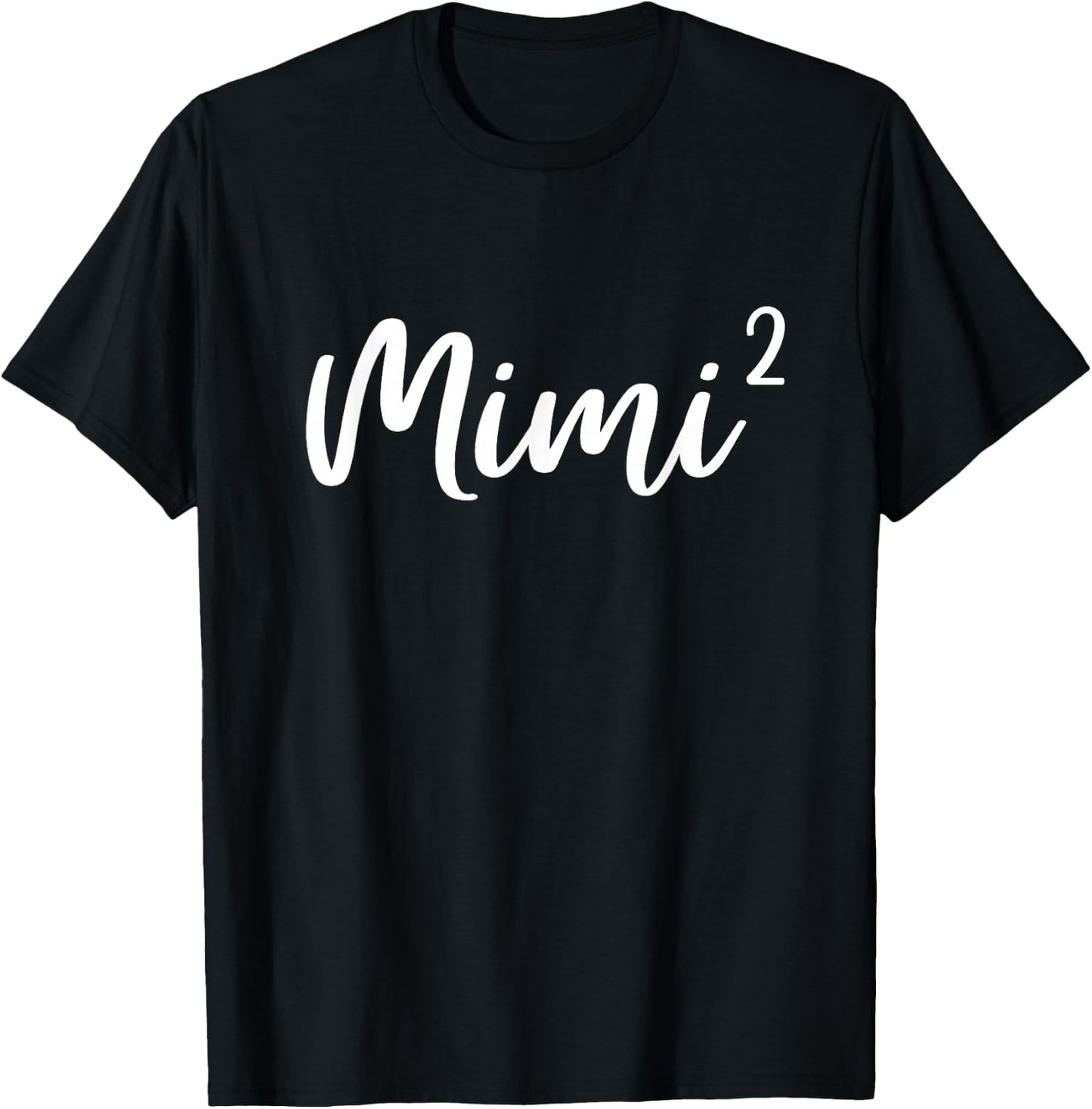 Mimi of 2 Grandma of Three Cute Baby Announcement T-Shirt - T-Shirt | Black