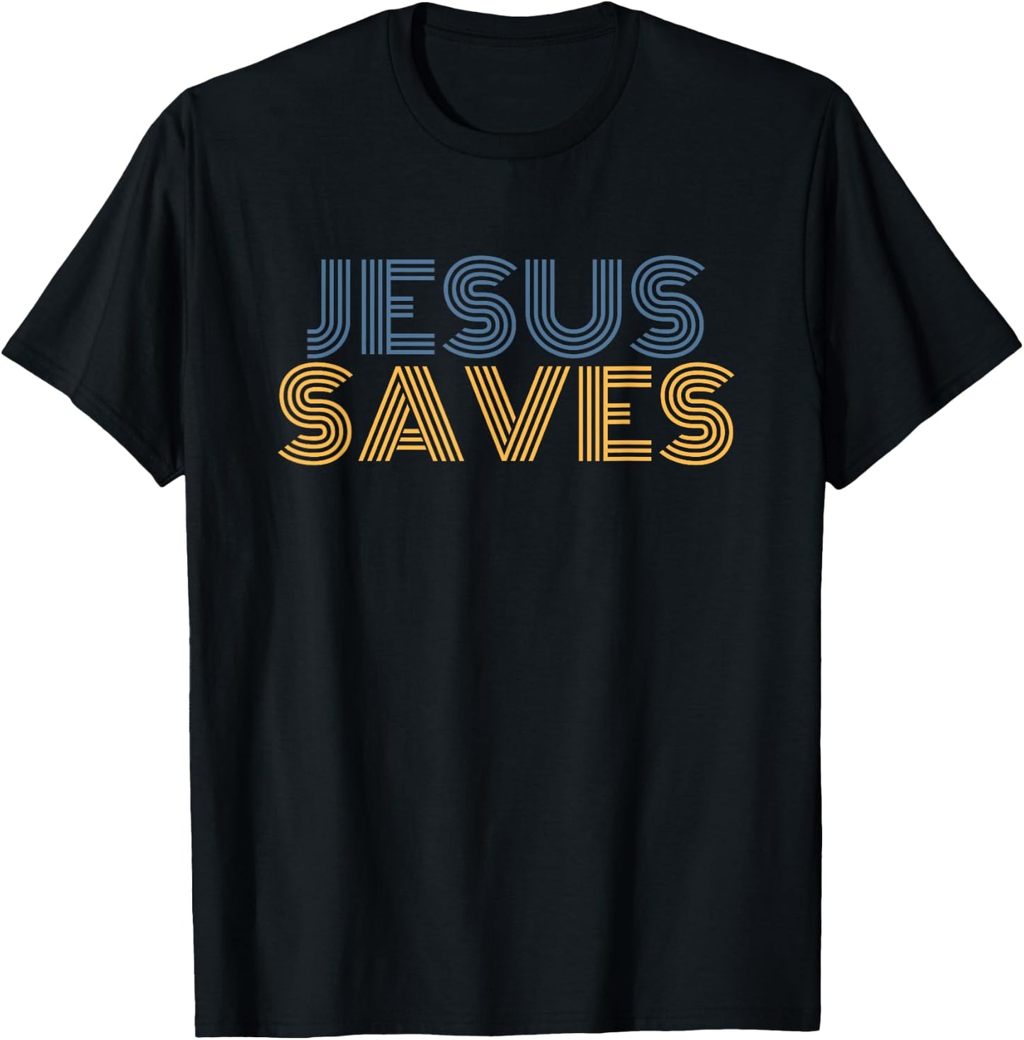 Jesus Saves cool retro vintage Christian Rock 70s T-Shirt - T-Shirt | Black
