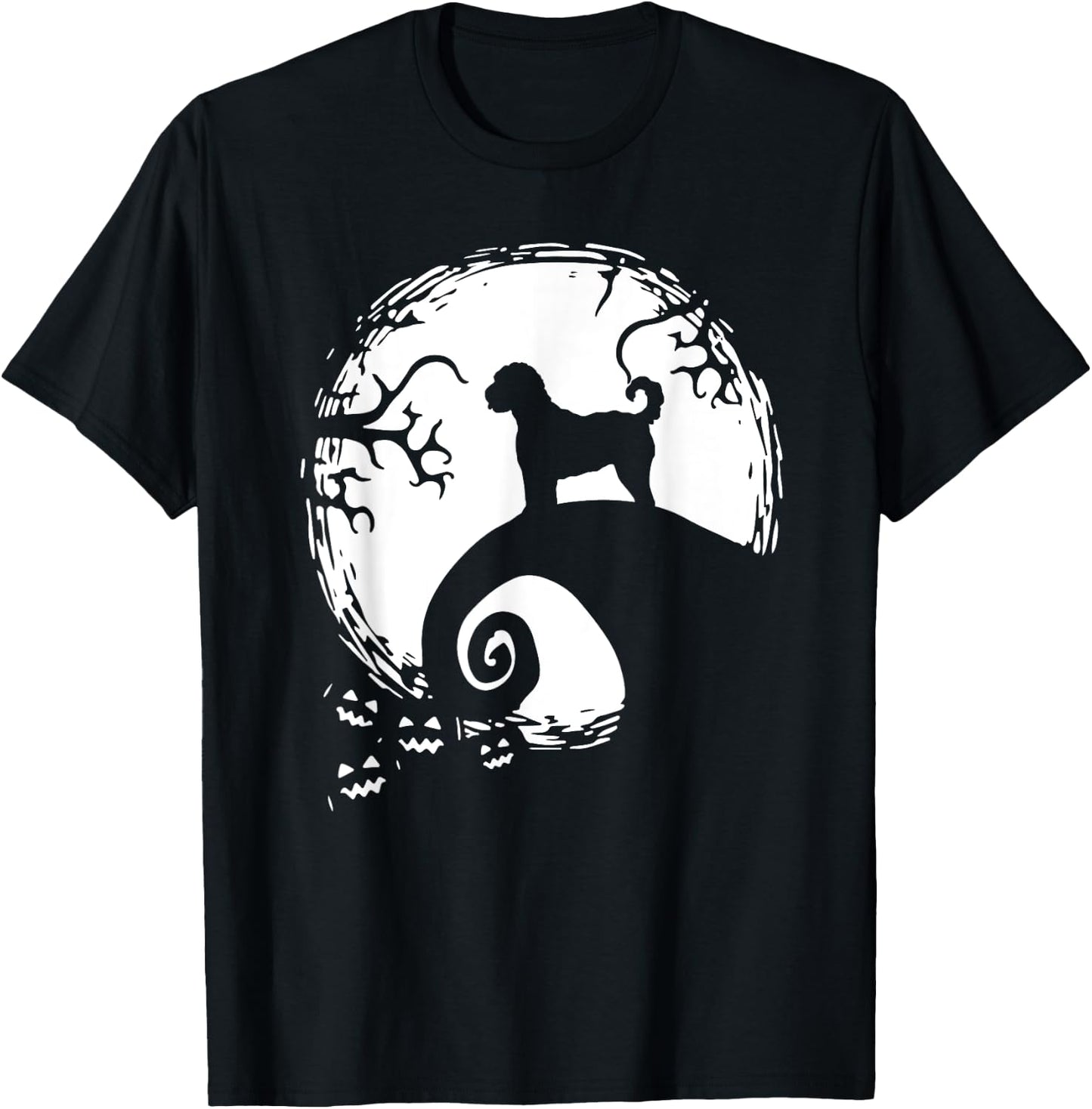 Labradoodle And Moon Halloween T-Shirt - T-Shirt | Black
