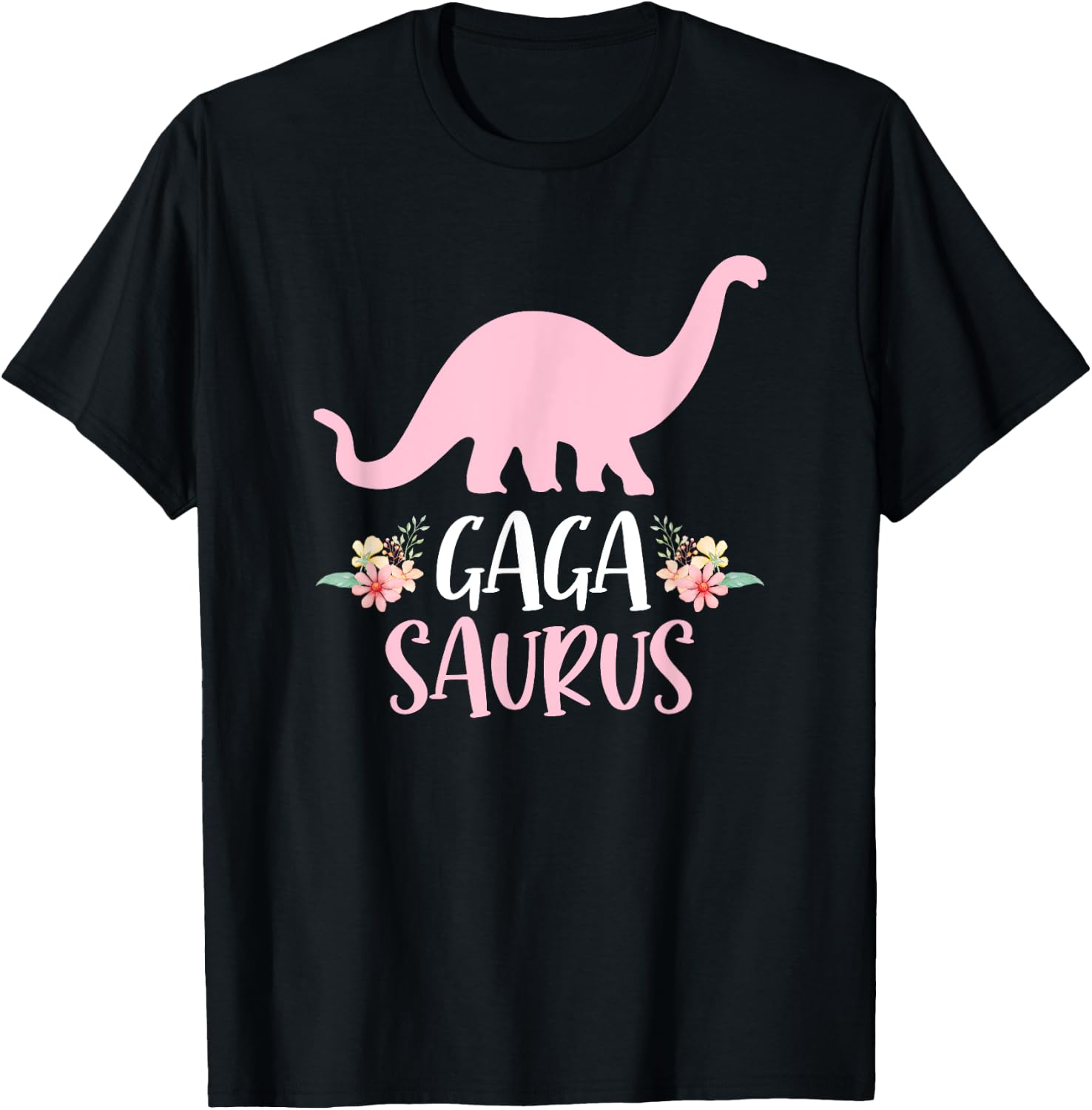 Gaga Saurus Grandma Mother's Day Thanksgiving Christmas T-Shirt - T-Shirt | Black