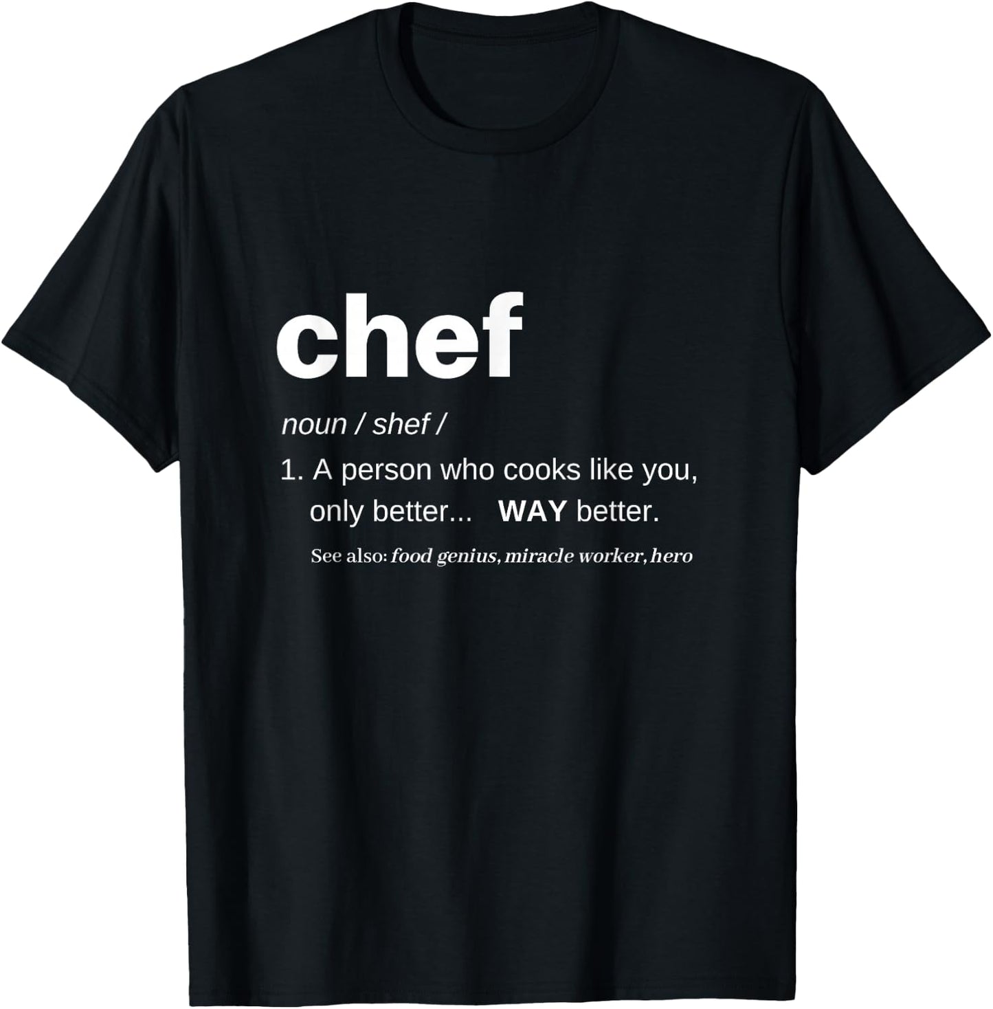 Chef Shirts Funny T Women Cooking Apparel Definition T-Shirt - T-Shirt | Black