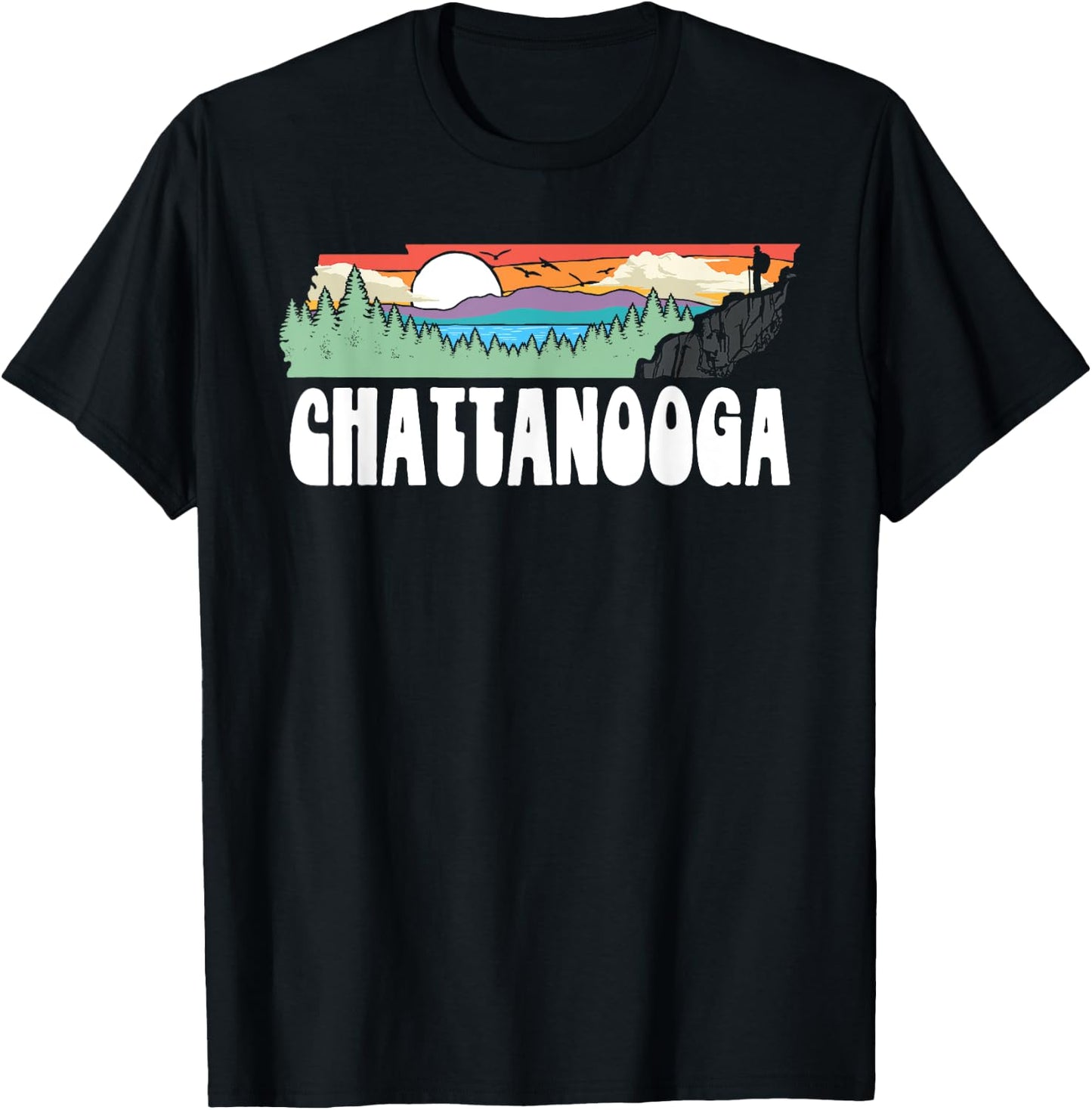 Chattanooga Tennessee Outdoor Adventure and Nature Hiking T-Shirt - T-Shirt | Black