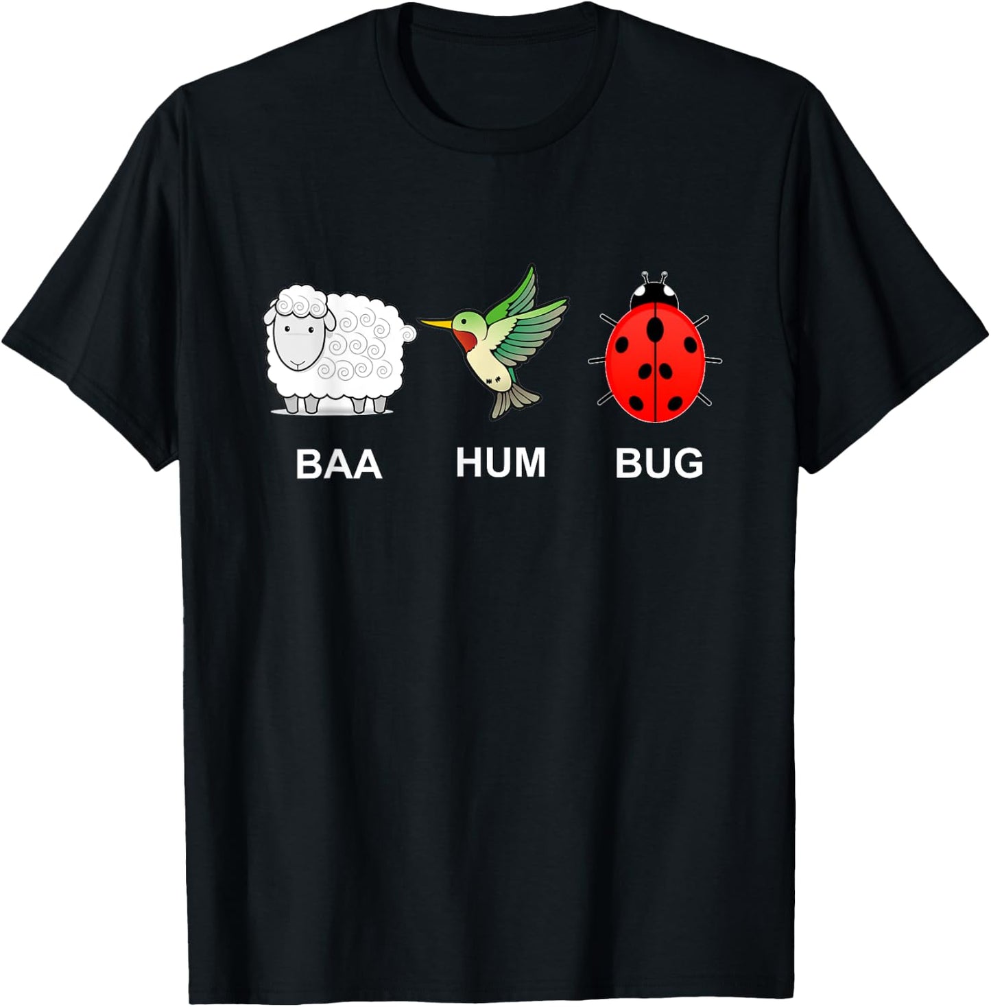 BAA HUM BUG - Bah Humbug Funny Graphic Holiday Christmas T-Shirt - T-Shirt | Black