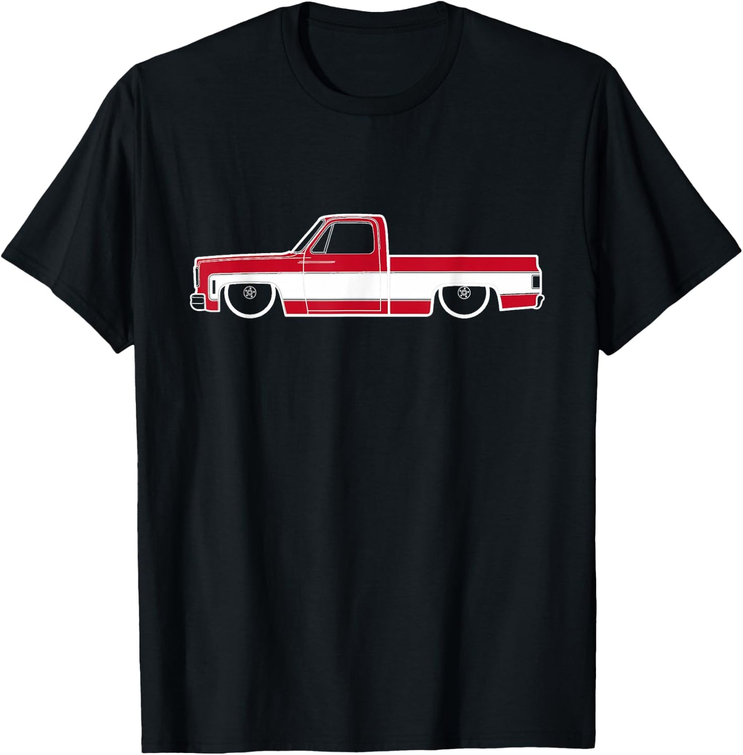 Gravy Gear 73-87 Squarebody Two Tone Red White Truck T-Shirt - T-Shirt | Black