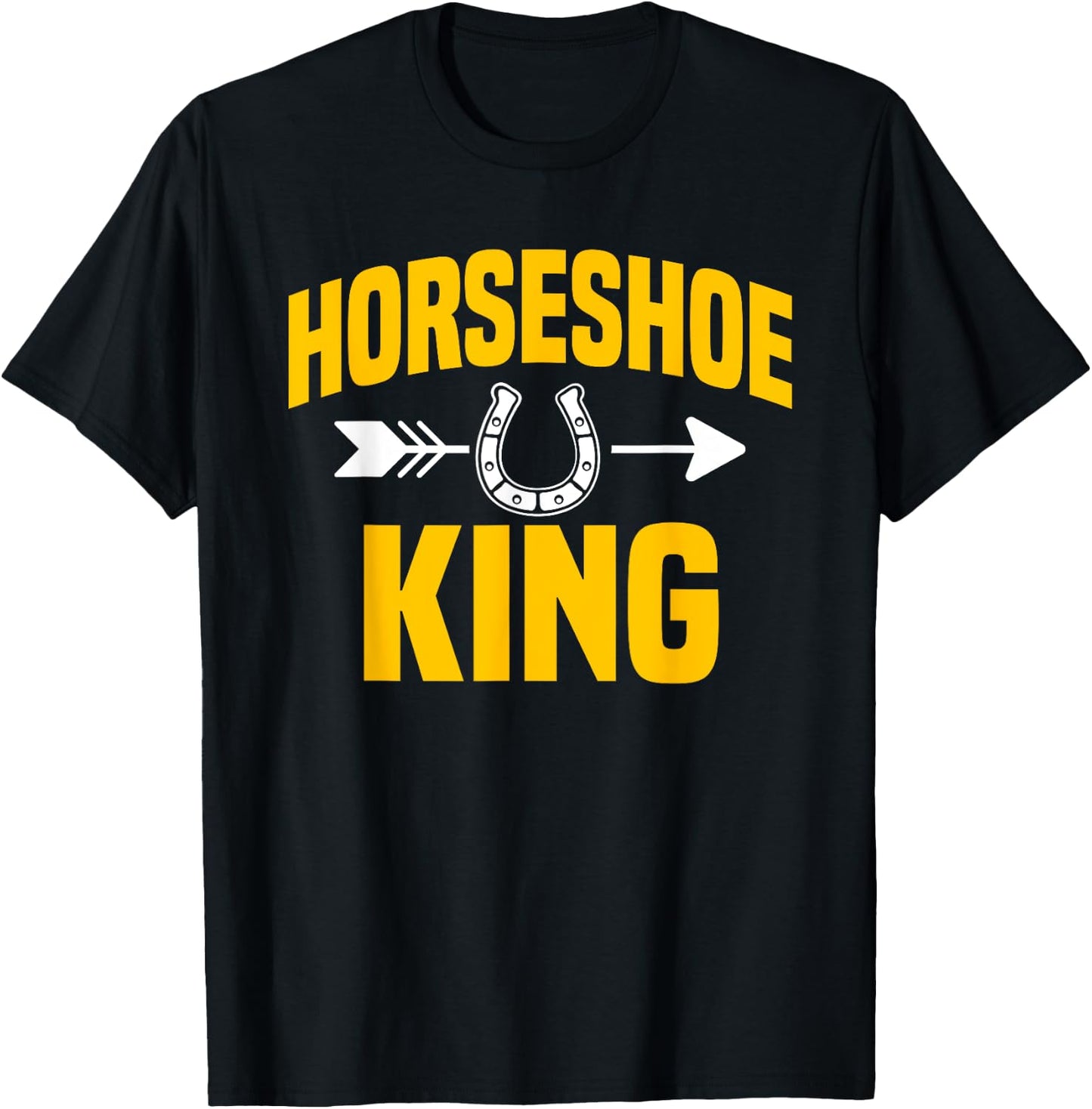 Horseshoe King Pitching Horse Lover Ferrier T-Shirt - T-Shirt | Black