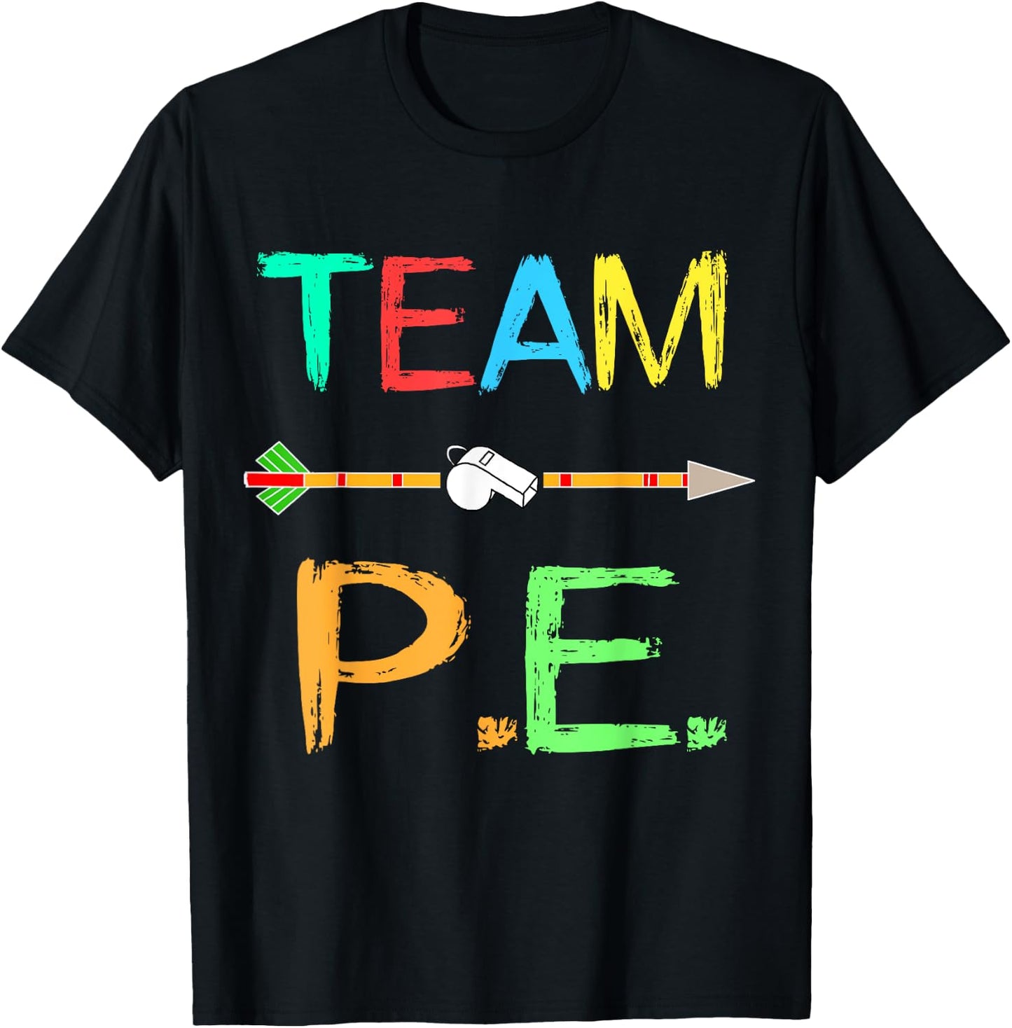Team P.E. Teacher PE Teacher Strong Physical School Teacher Women Girls Kids T-Shirt - T-Shirt | Black