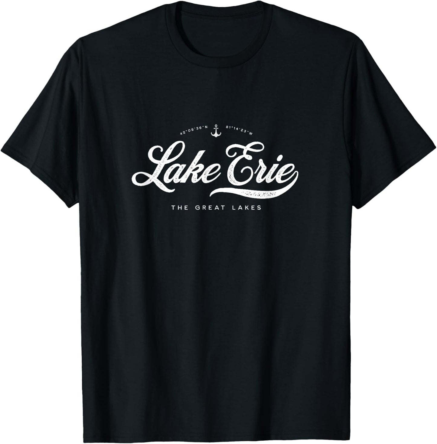 Lake Erie Great Lakes Vintage Retro T-Shirt - T-Shirt | Black