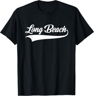 Long Beach - California - Throwback Design - Classic T-Shirt - T-Shirt | Black