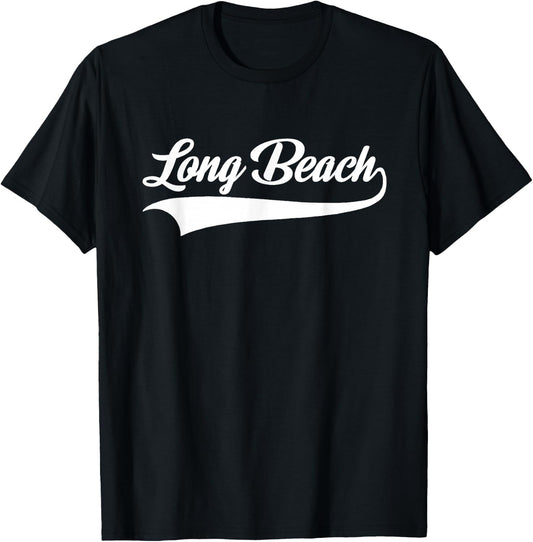 Long Beach - California - Throwback Design - Classic T-Shirt - T-Shirt | Black