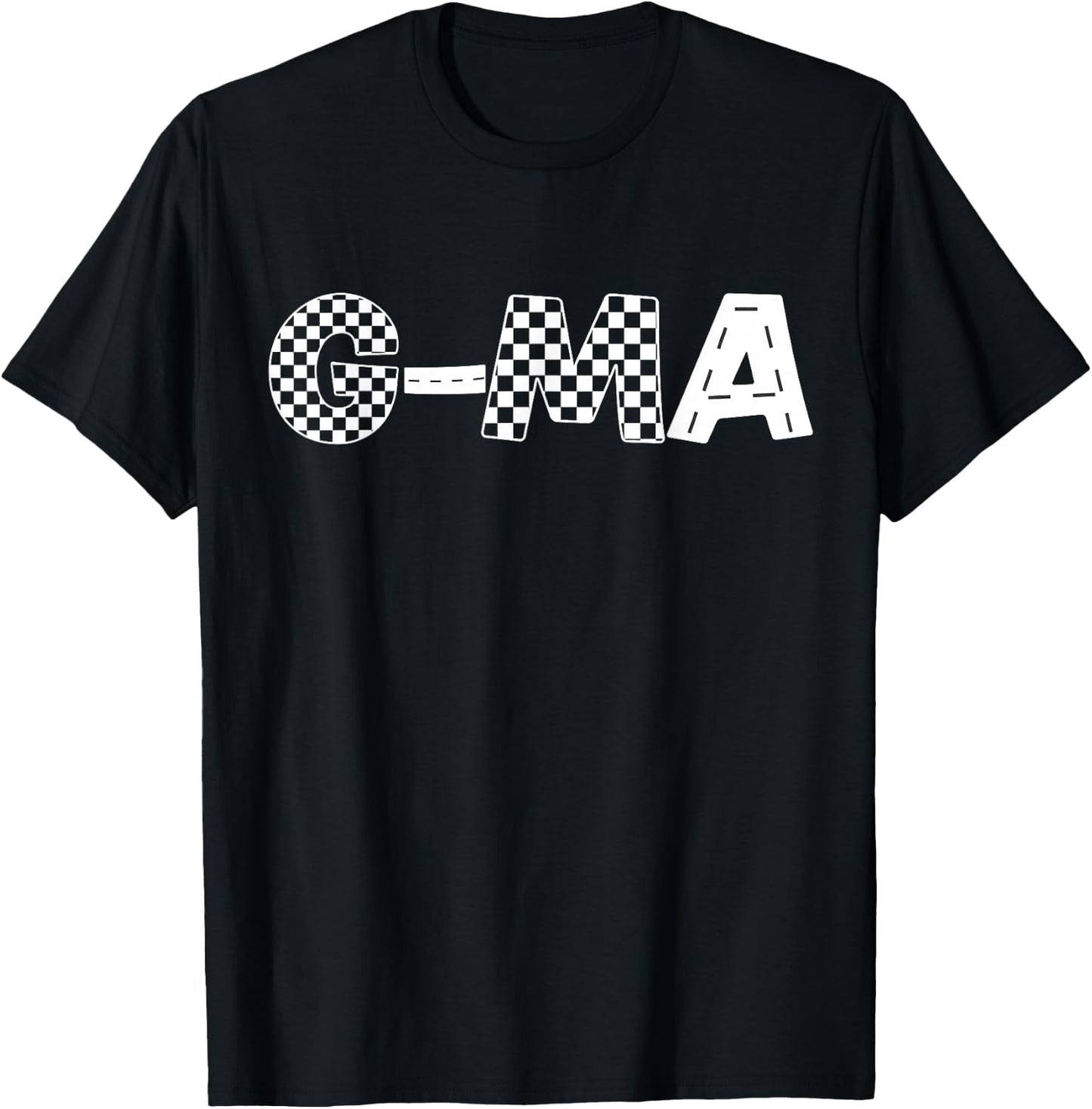 G-ma Racer Checkered Race Track Road Birthday Speed Party T-Shirt - T-Shirt | Black