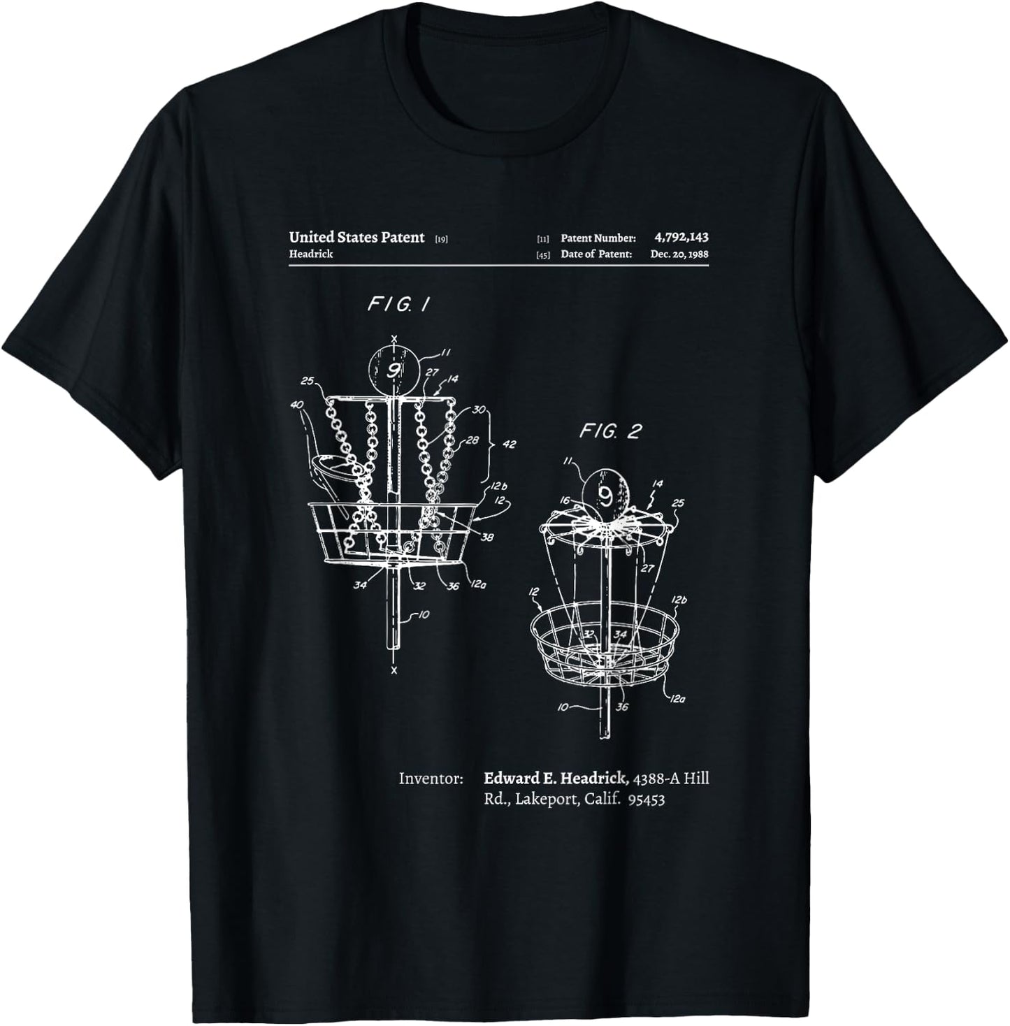 Disc Golf Women - Disc Golf Patent T-Shirt - T-Shirt | Black