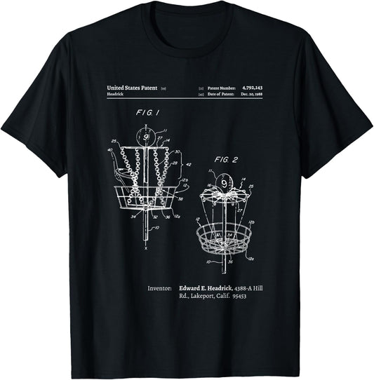 Disc Golf Women - Disc Golf Patent T-Shirt - T-Shirt | Black