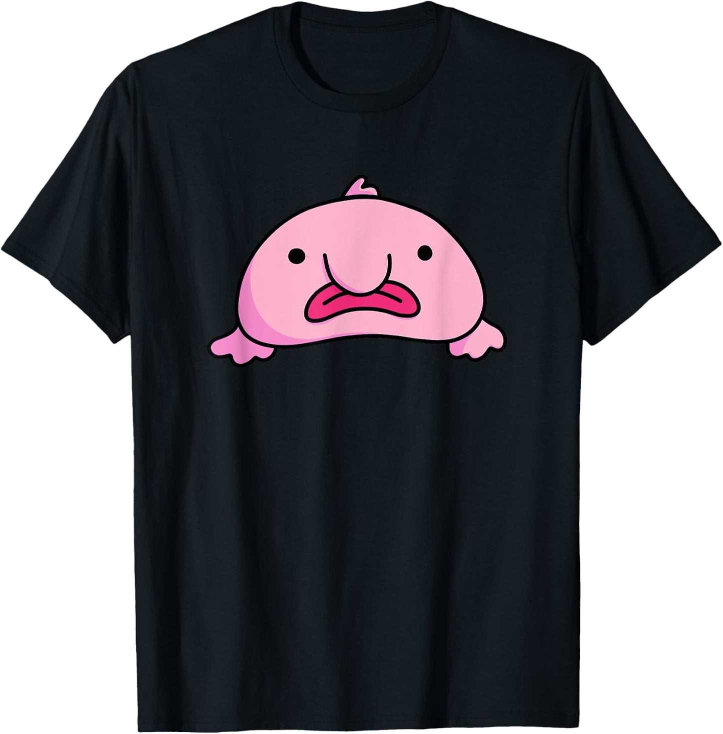 Blobby Bob Blobfish Emotional Support Spirit Animal Blobfish T-Shirt - T-Shirt | Black