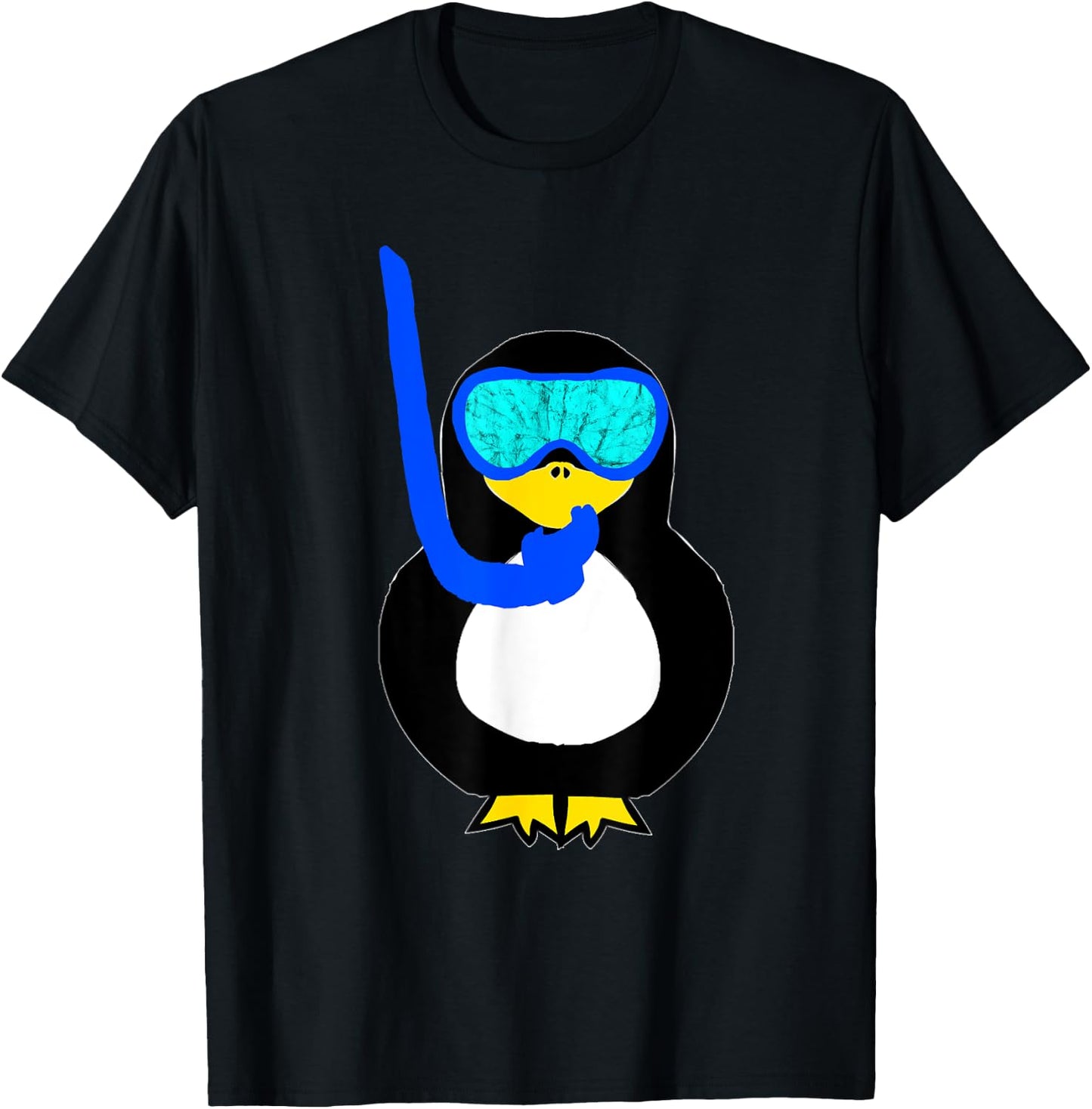 Snorkel Penguin Snorkeling Water Bird Scuba Diver Diving T-Shirt - T-Shirt | Black