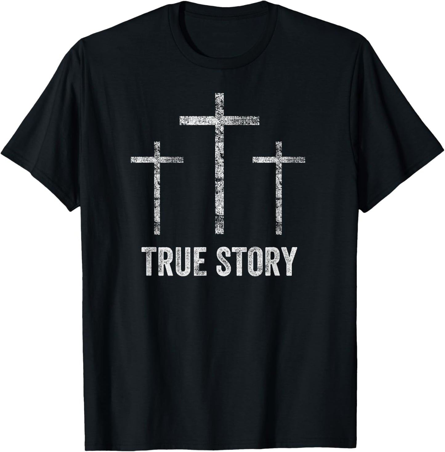 Christian Christmas Resurrection Day Jesus Three Crosses T-Shirt - T-Shirt | Black