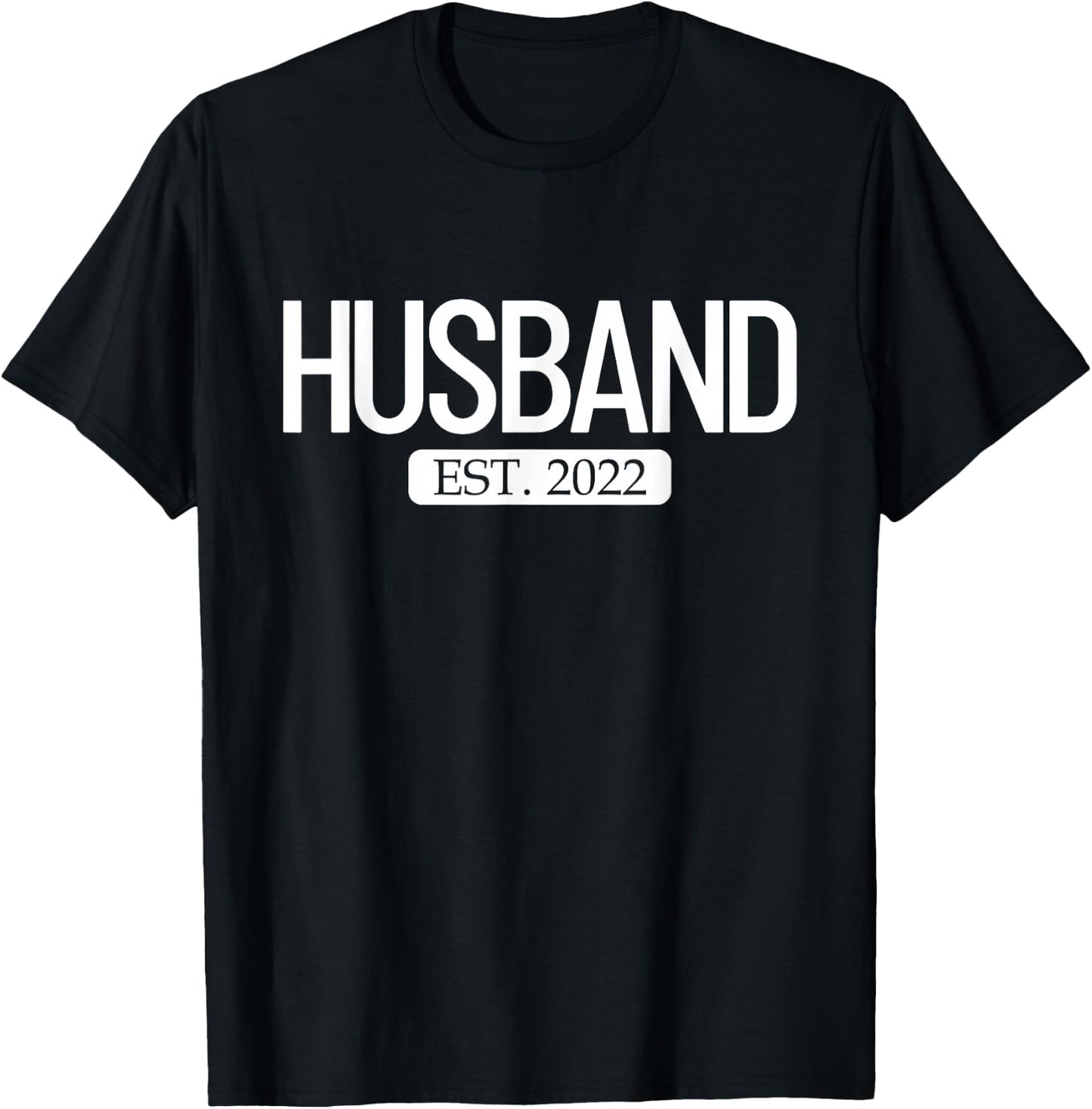 Husband Est. 2022 Matching Couple Newlywed Married 2022 T-Shirt - T-Shirt | Black