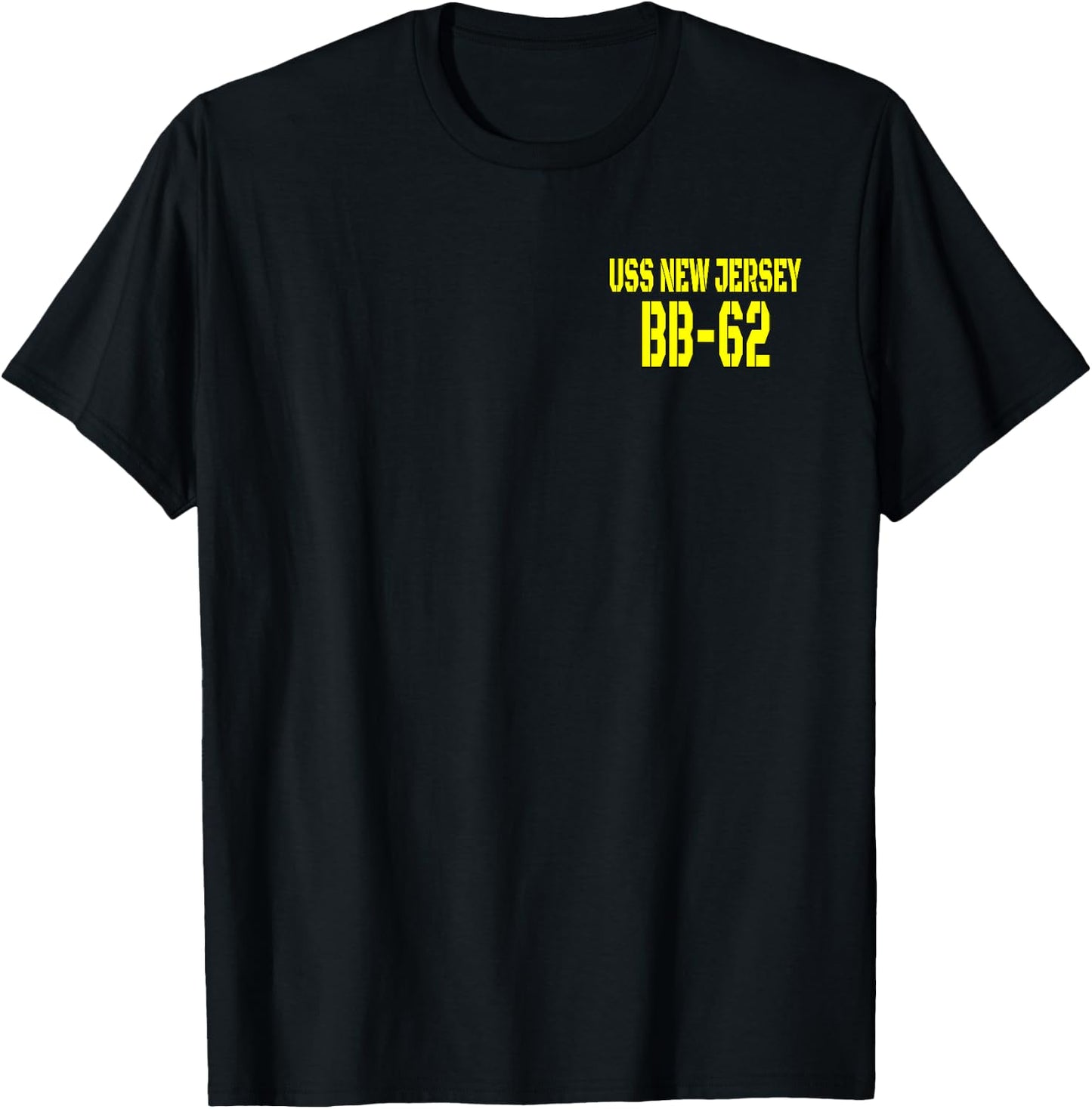 USS New Jersey BB-62 WW2 Battleship Warship Front&Back T-Shirt - T-Shirt | Black
