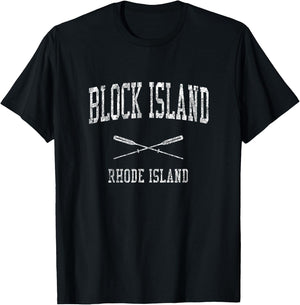 Block Island Rhode Island RI Vintage Nautical Sports Design T-Shirt - T-Shirt | Black