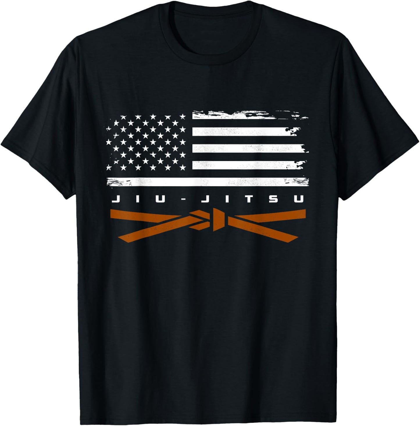 American Flag Jiu - Jitsu Apparel - Brown Belt Jiu Jitsu T-Shirt - T-Shirt | Black