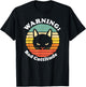 Warning Bad Cattitude Funny Annoyed Cat Sunset Retro Vintage T-Shirt - T-Shirt | Black