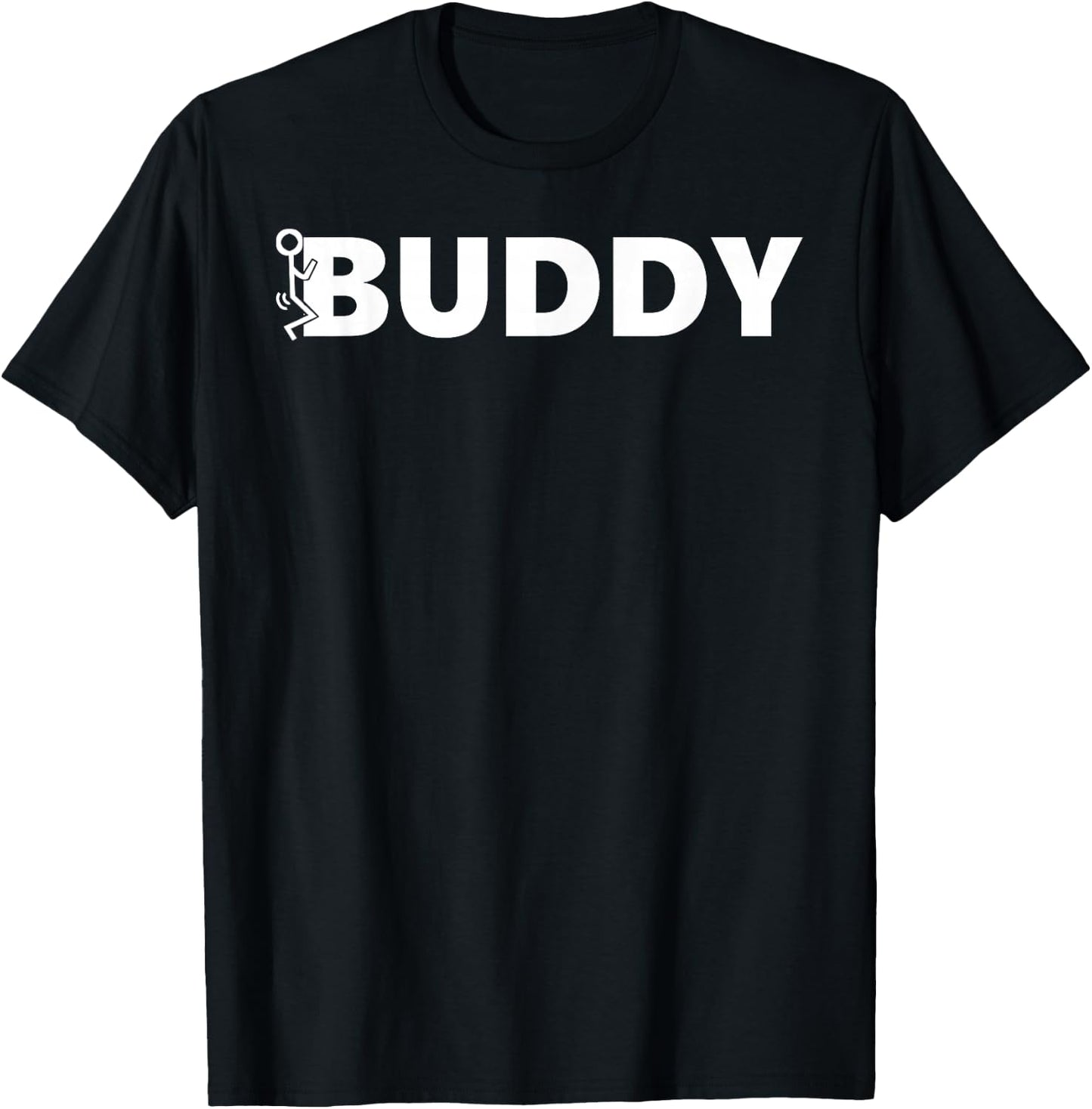 Fuck Hump Buddy With Stick Figure In Action T-Shirt - T-Shirt | Black