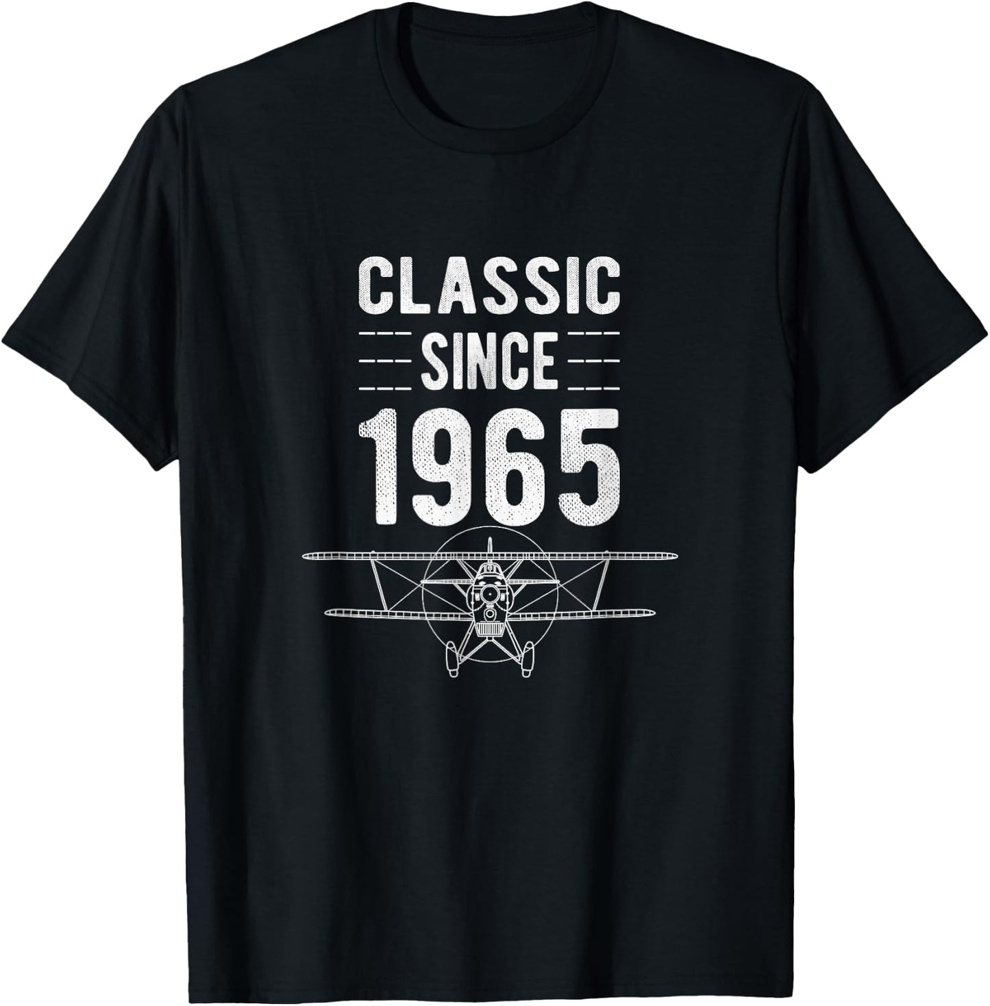 Classic 1965 Airplane Aviation 60 Year Old 60th Birthday T-Shirt - T-Shirt | Black