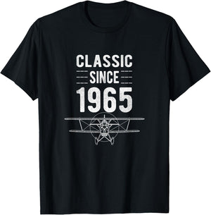 Classic 1965 Airplane Aviation 60 Year Old 60th Birthday T-Shirt - T-Shirt | Black