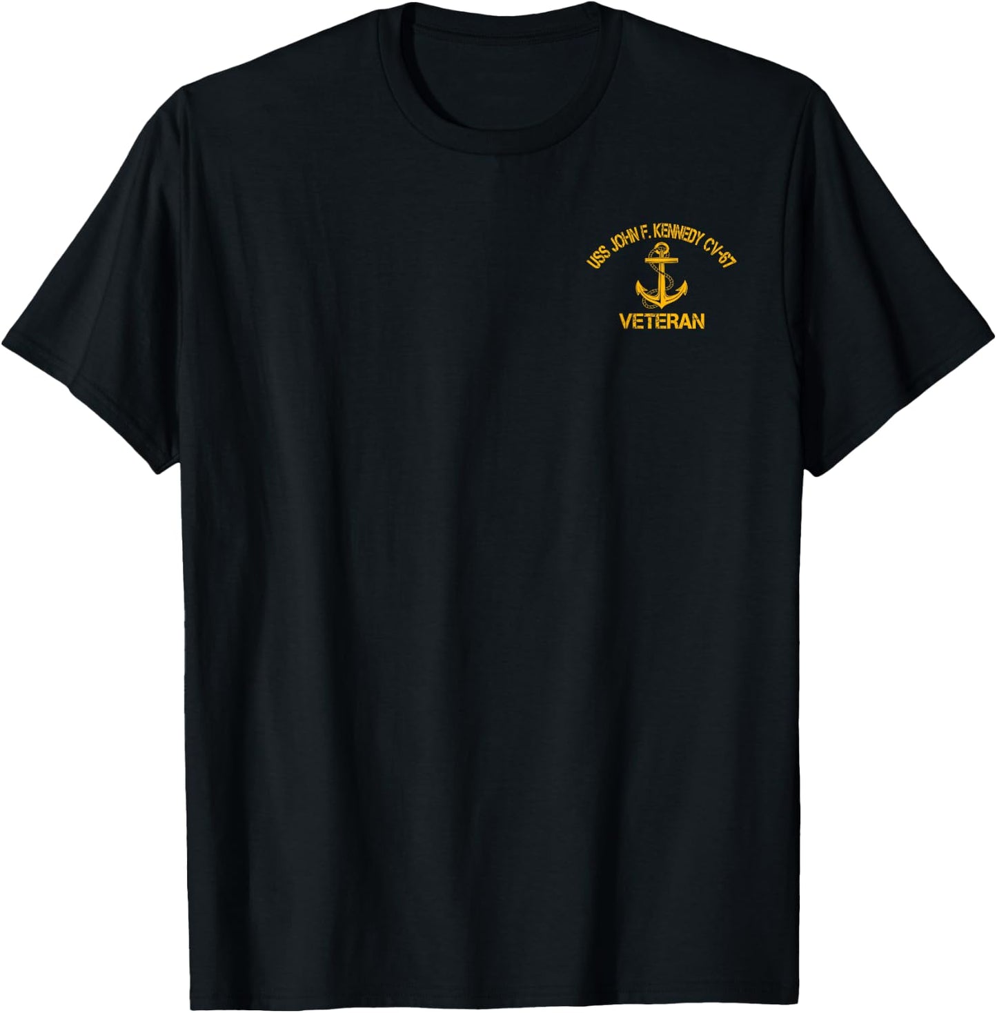 USS John F. Kennedy CV-67 Aircraft Carrier Veteran Flag T-Shirt - T-Shirt | Black