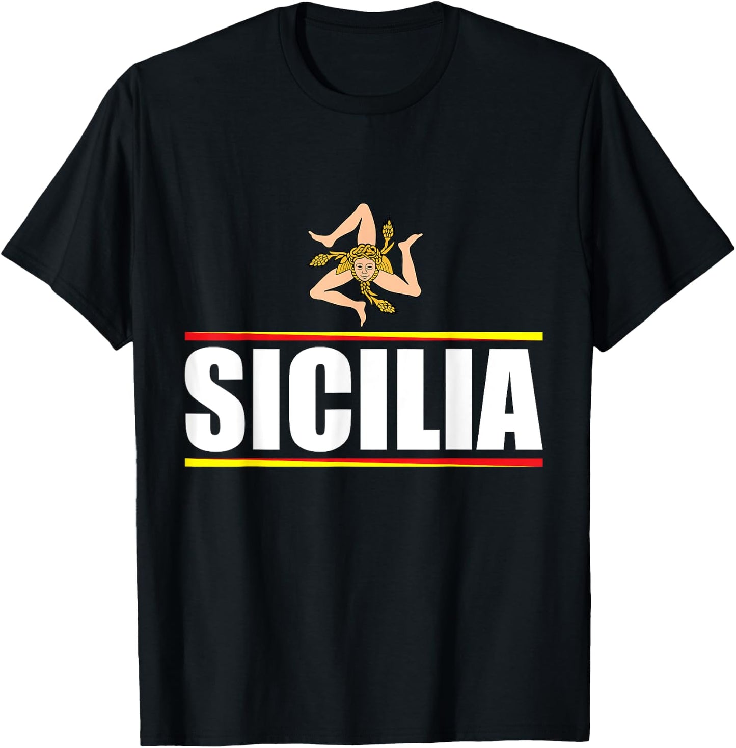 Sicilia Flag Sicily Palermo Italy T-Shirt - T-Shirt | Black
