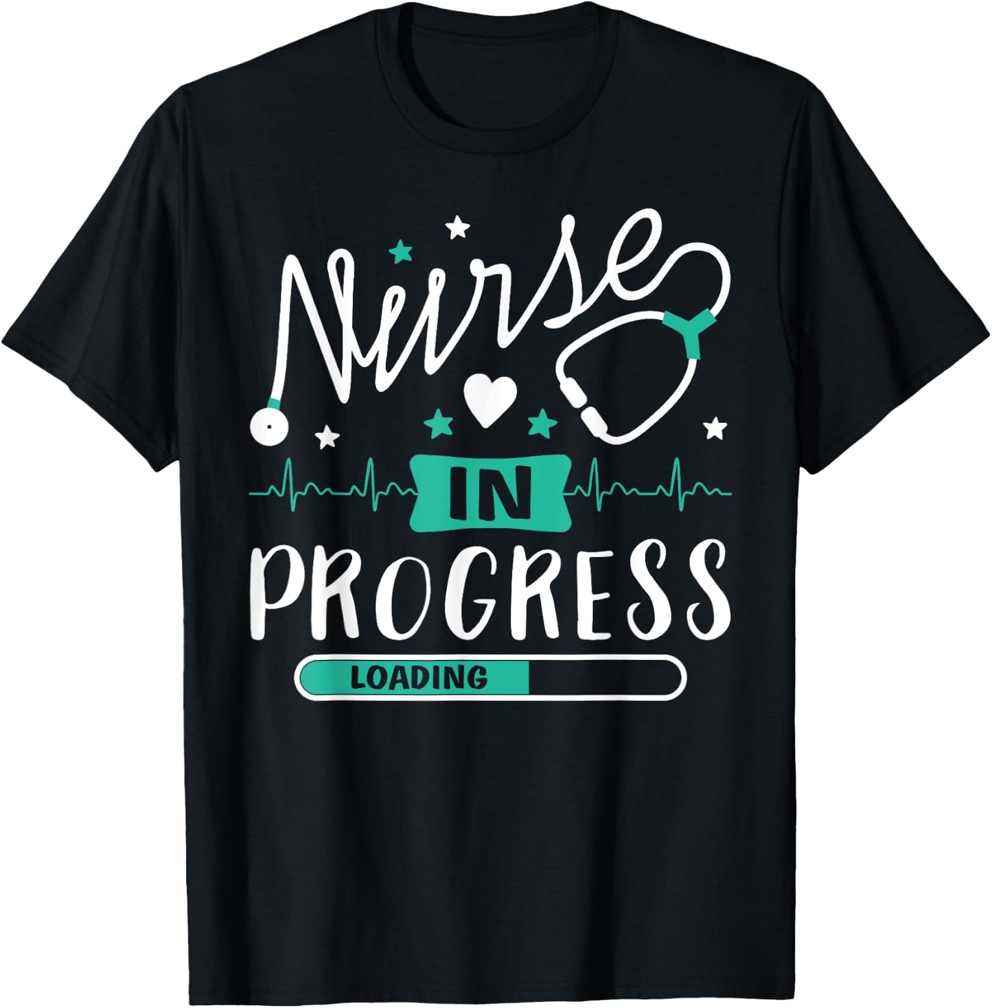 Nurse In Progress Funny Nursing Student Future Nurse Life T-Shirt - T-Shirt | Black