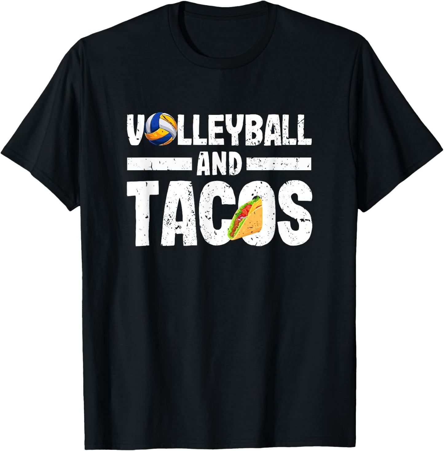 Volleyball And Tacos Funny Vball Taco Player Mexican Lover T-Shirt - T-Shirt | Black