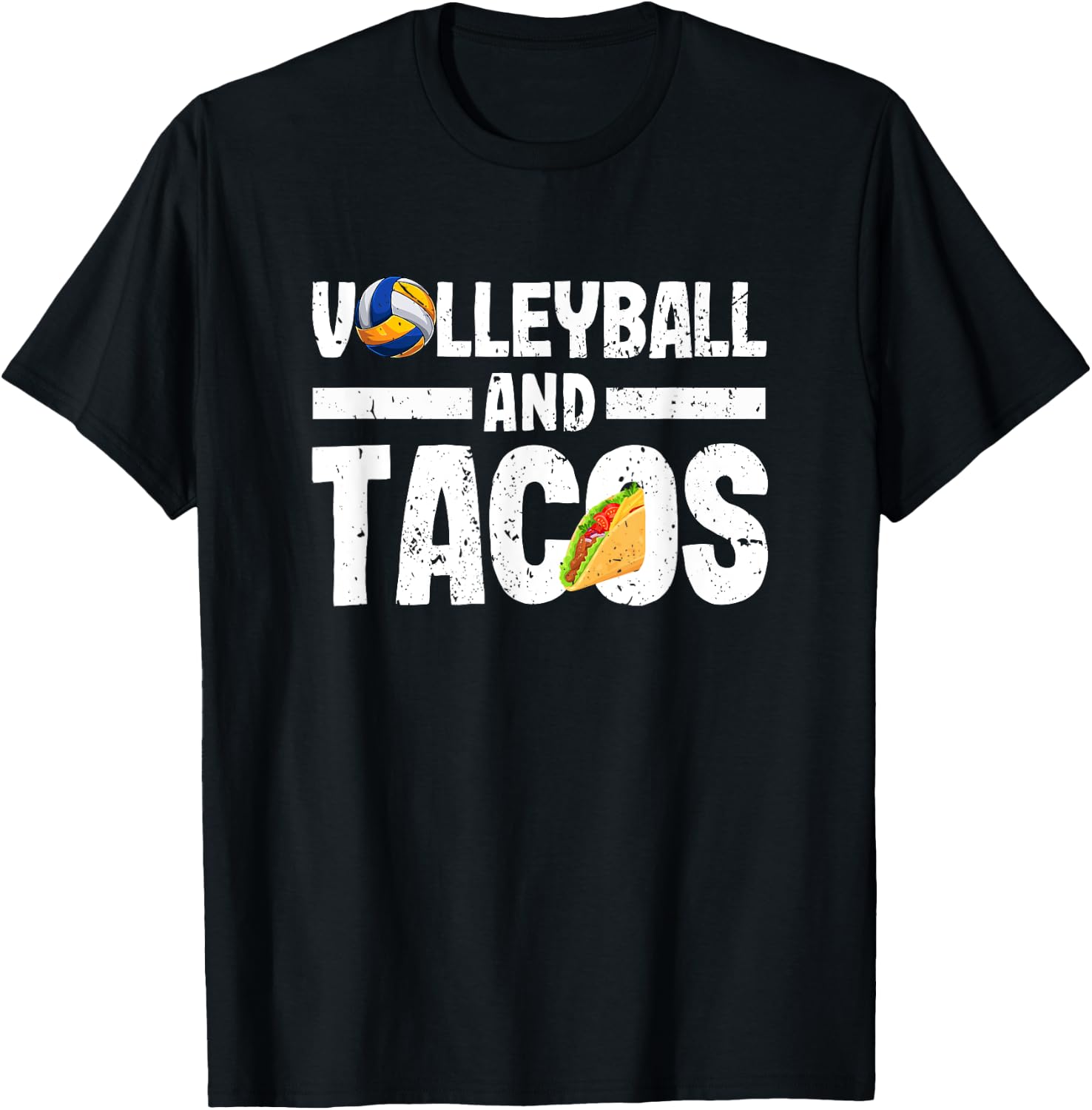 Volleyball And Tacos Funny Vball Taco Player Mexican Lover T-Shirt - T-Shirt | Black