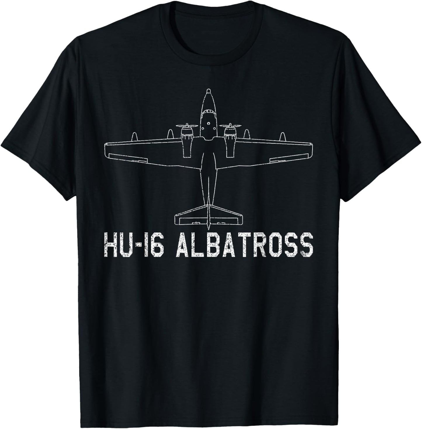 HU-16 Albatross Flying Boat Plane Classic USA Warplane Buff T-Shirt - T-Shirt | Black