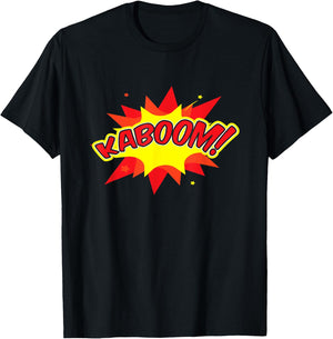 KABOOM Pop Art Comic Book Speech Bubbles Street Graffiti Art T-Shirt - T-Shirt | Black
