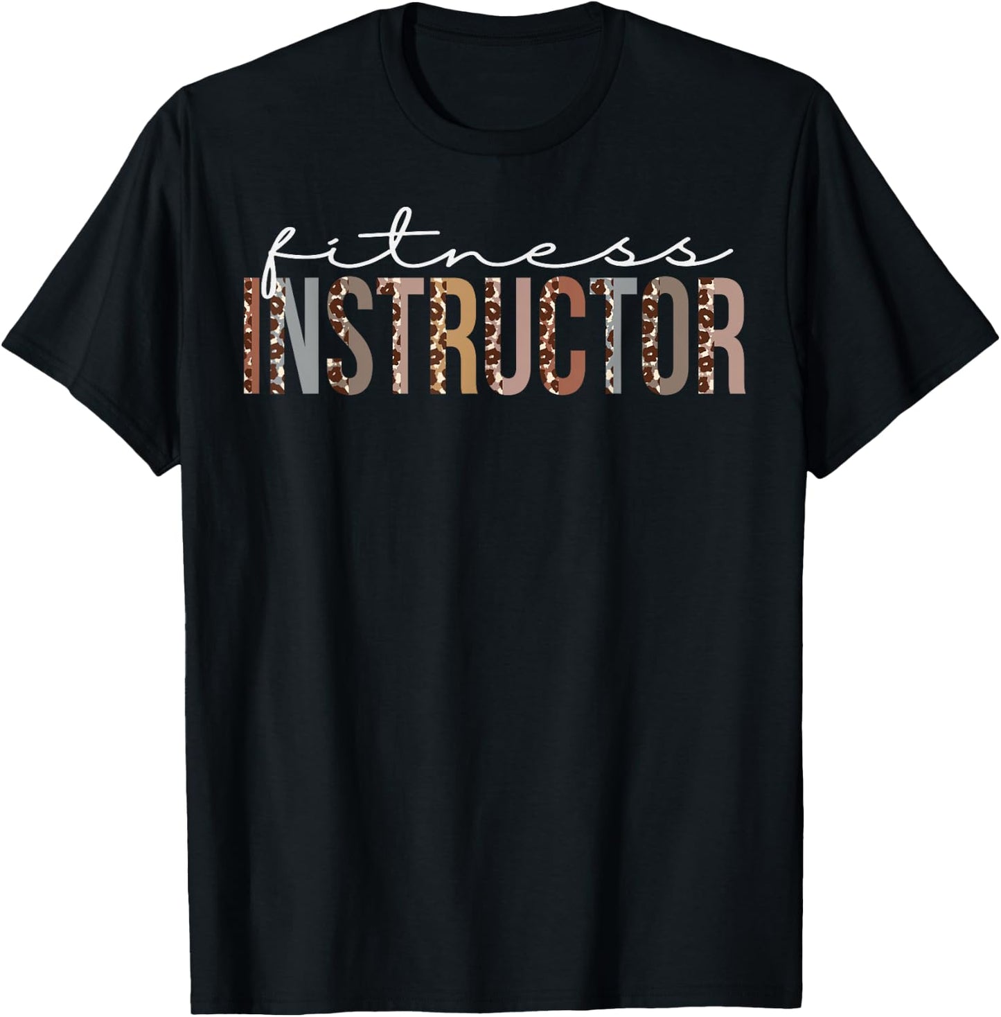 Fitness Instructor Leopard Appreciation For Work T-Shirt - T-Shirt | Black