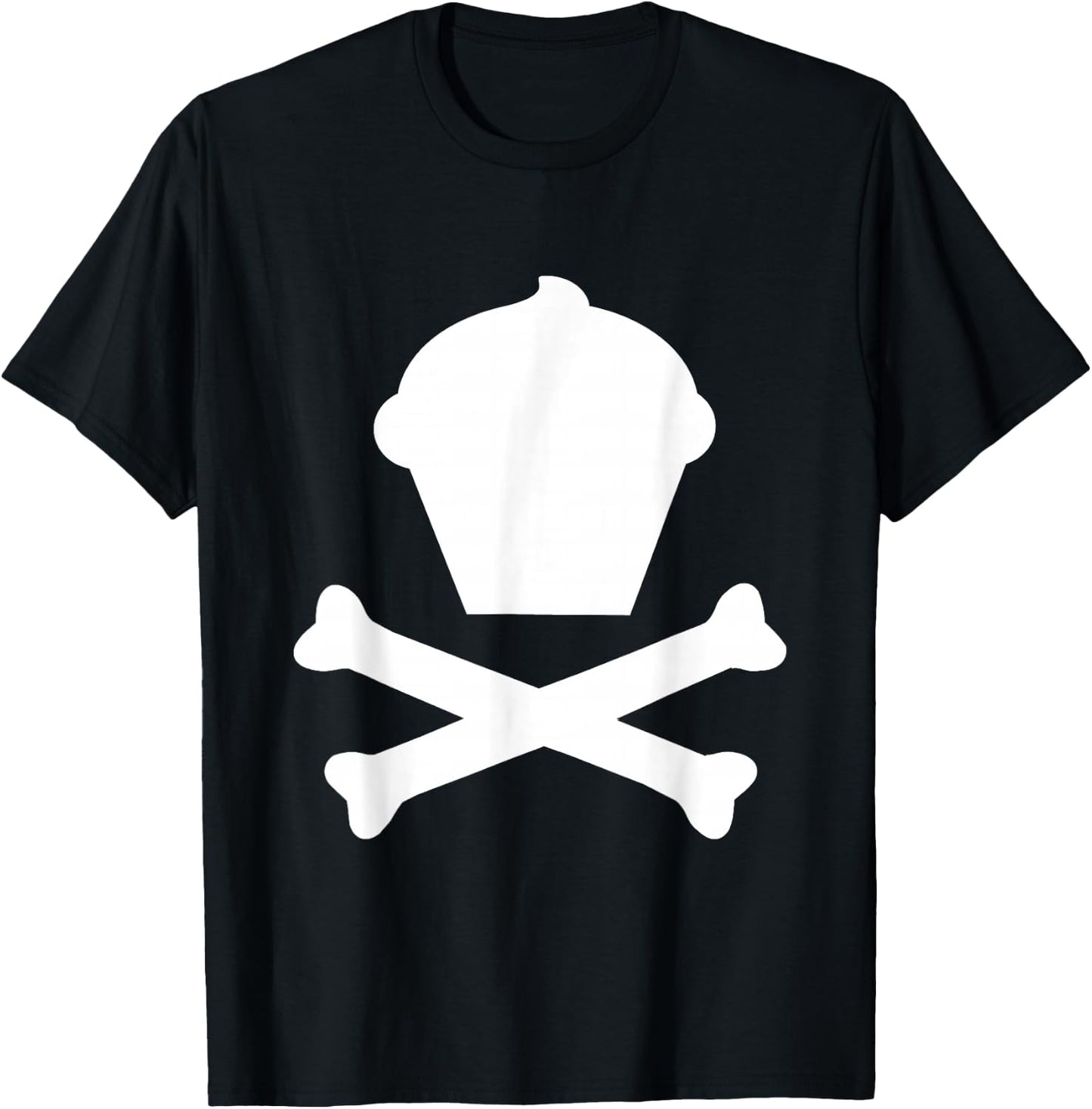Cupcake & Crossbones Cute No Skull Not Scary Fun Gag T-Shirt - T-Shirt | Black