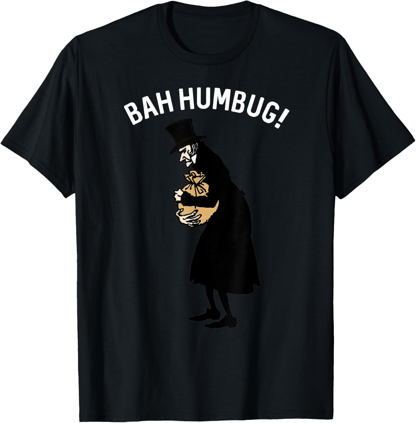 Fun Scrooge Bah Humbug Shirt Art Vintage Christmas Carol T-Shirt - T-Shirt | Black