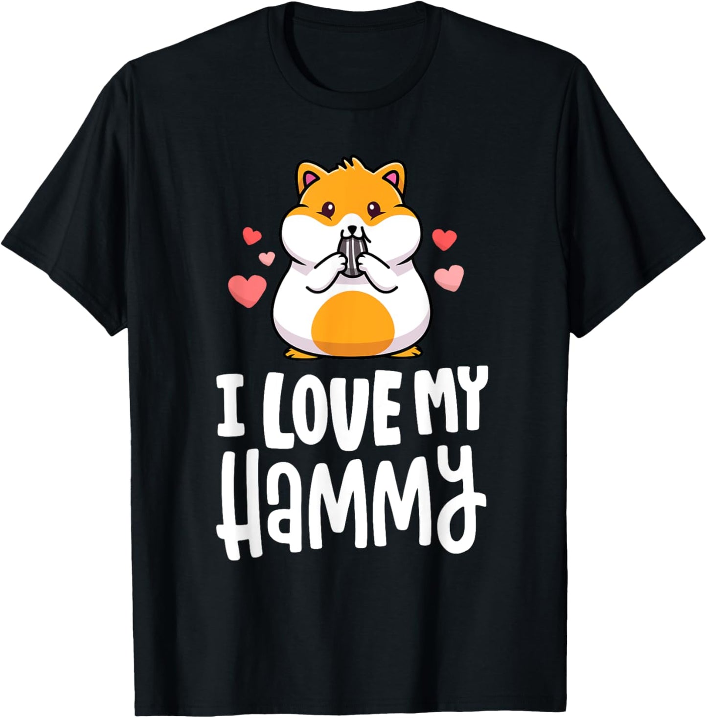 I Love My Hammy Shirt Cute Hamster Kawaii Shirt Kids Gift T-Shirt - T-Shirt | Black