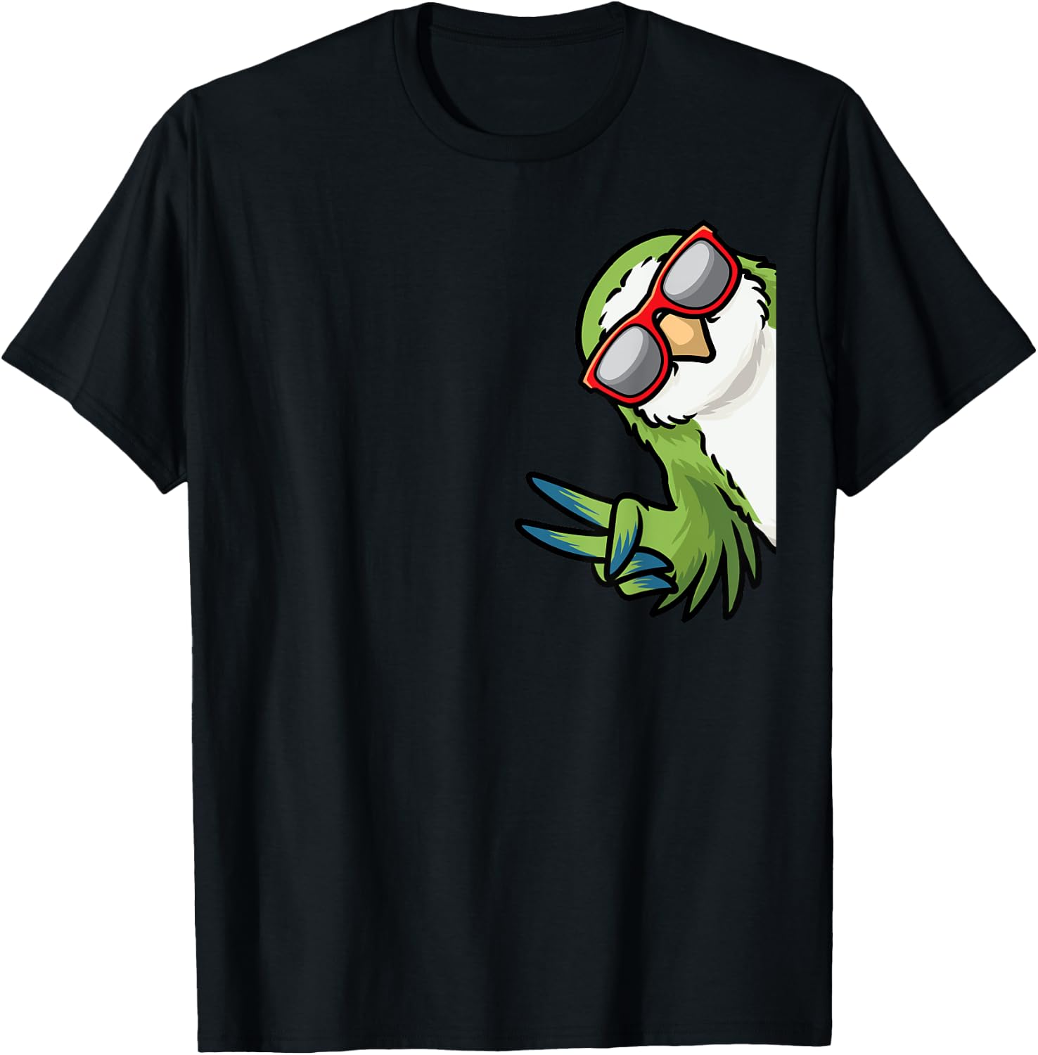 Monk Parakeet Quaker Parrot Bird From Side Sunglasses T-Shirt - T-Shirt | Black