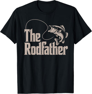 The Rodfather Step Dad Fishing Father Day Gift from Daughter T-Shirt - T-Shirt | Black