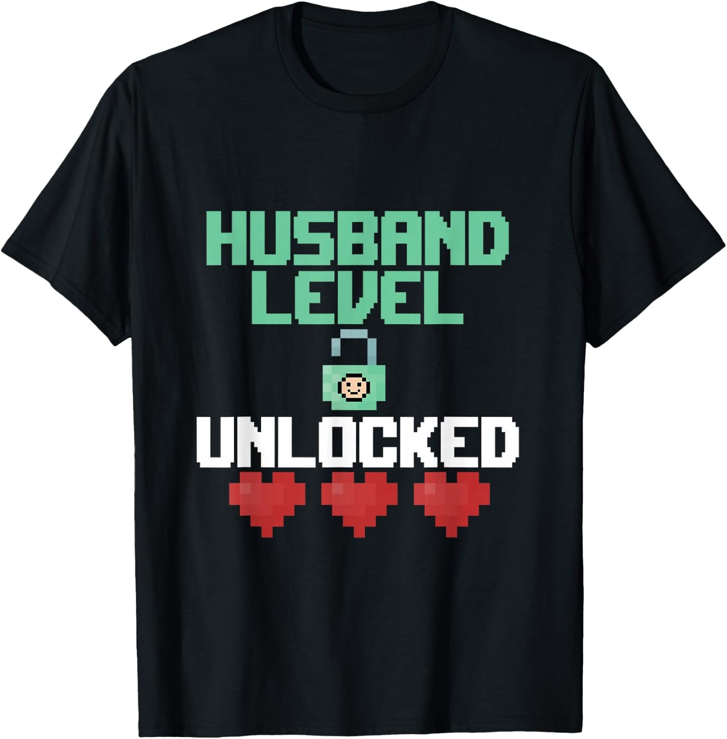 New Husband Level Unlocked Just Married Gamer Gift T-Shirt - T-Shirt | Black