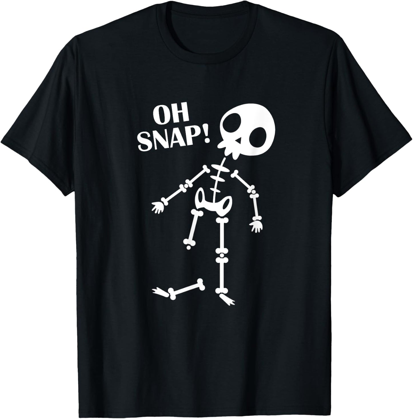 Oh Snap Broken Leg Injury Broken Bones Hospital Skeleton T-Shirt - T-Shirt | Black