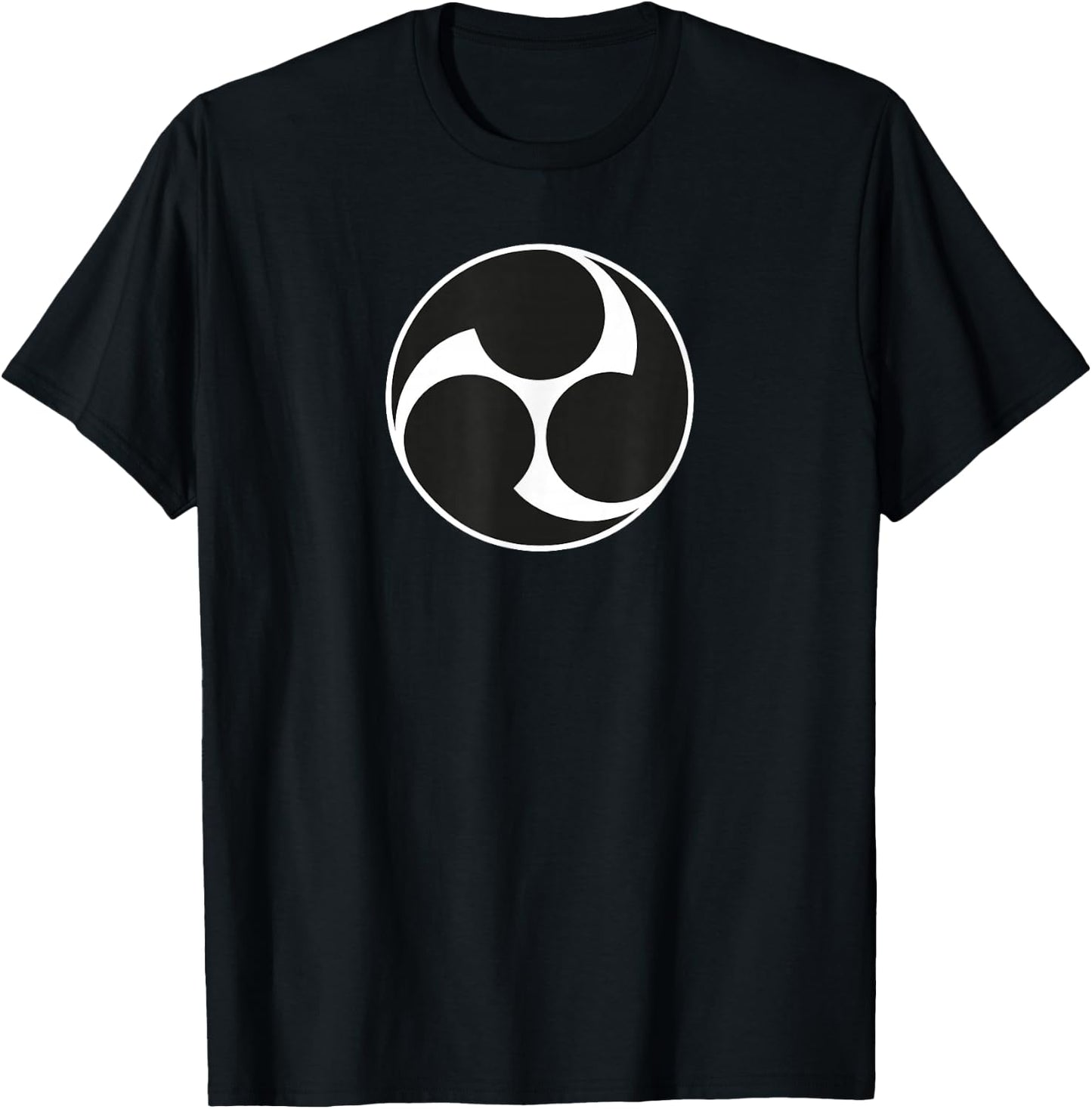 Buddhist Symbol Yin Yang Shinto Mitsu Tomoe Mitsudomoe T-Shirt - T-Shirt | Black