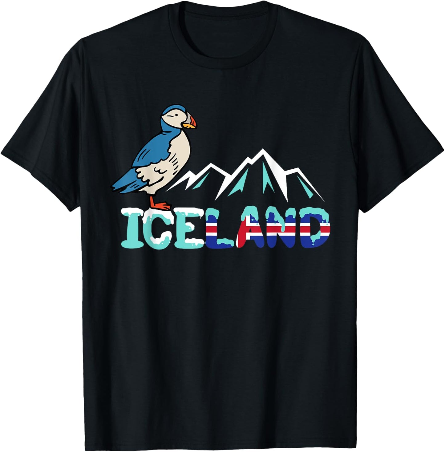 Iceland Stud Puffin Icelandic Bird Nordic T-Shirt - T-Shirt | Black